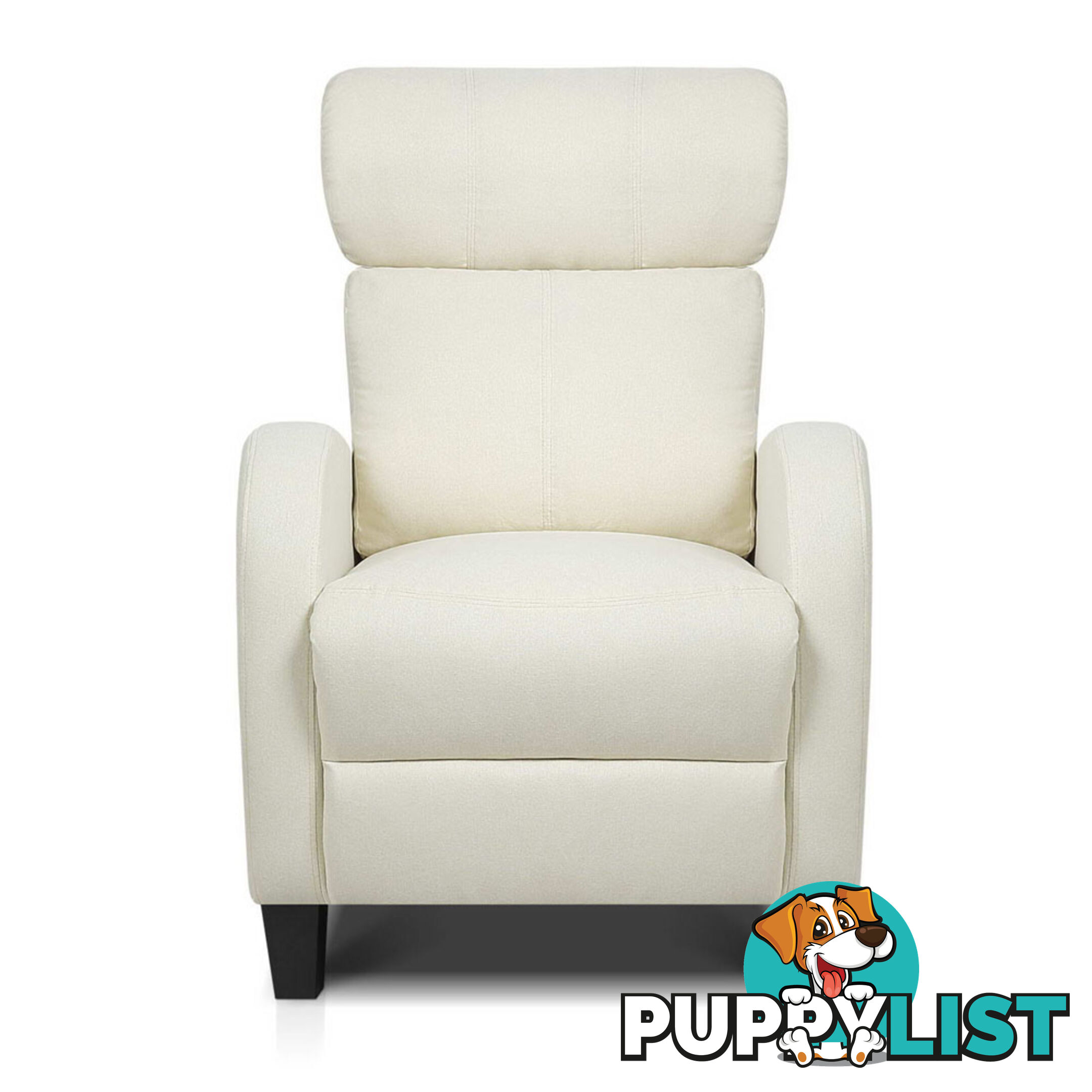 Linen Fabric Armchair Recliner - Beige