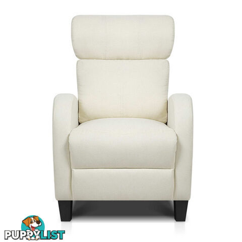 Linen Fabric Armchair Recliner - Beige