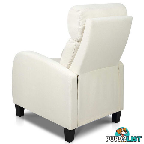 Linen Fabric Armchair Recliner - Beige