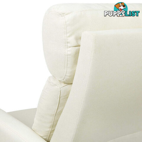 Linen Fabric Armchair Recliner - Beige