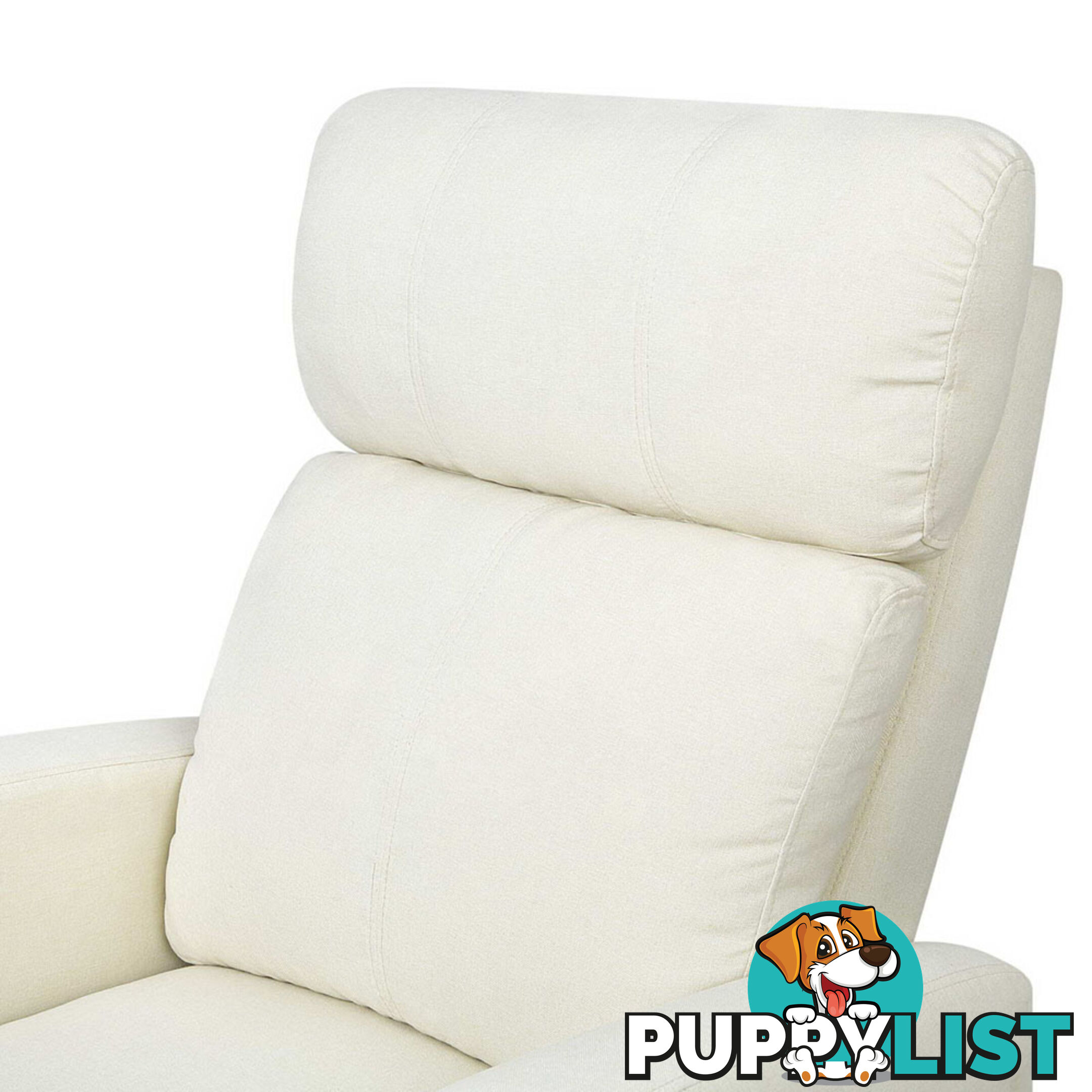 Linen Fabric Armchair Recliner - Beige