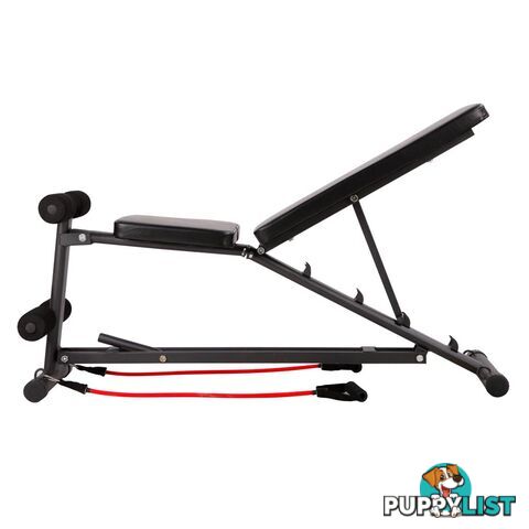 FID Flat Adjustable Bench 150Kg w/ Resistance Bands