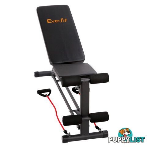 FID Flat Adjustable Bench 150Kg w/ Resistance Bands