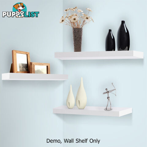 3 pcs Wall Floating Shelf Set Bookshelf Display White