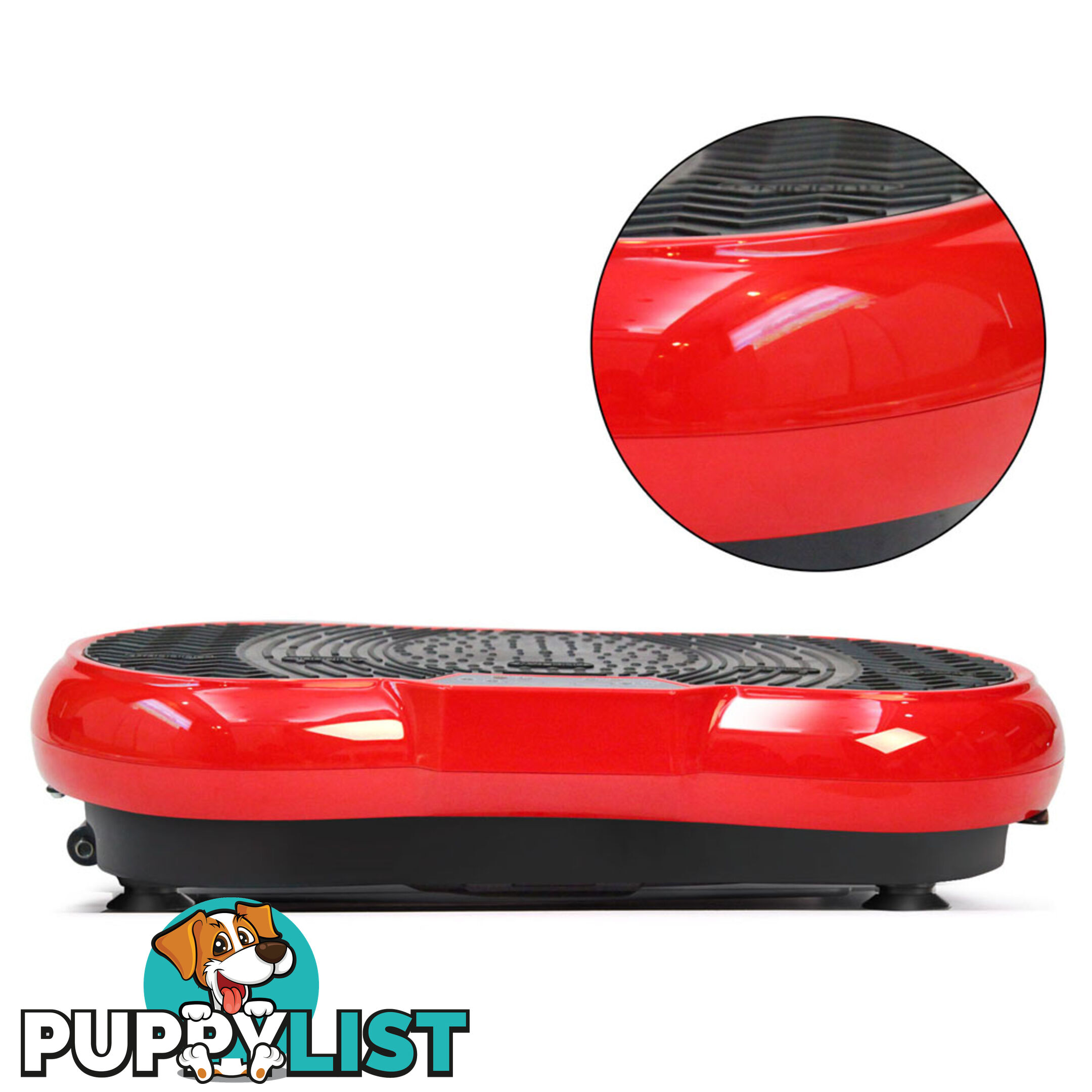 1000W Vibrating Plate with Roller Wheels - Red