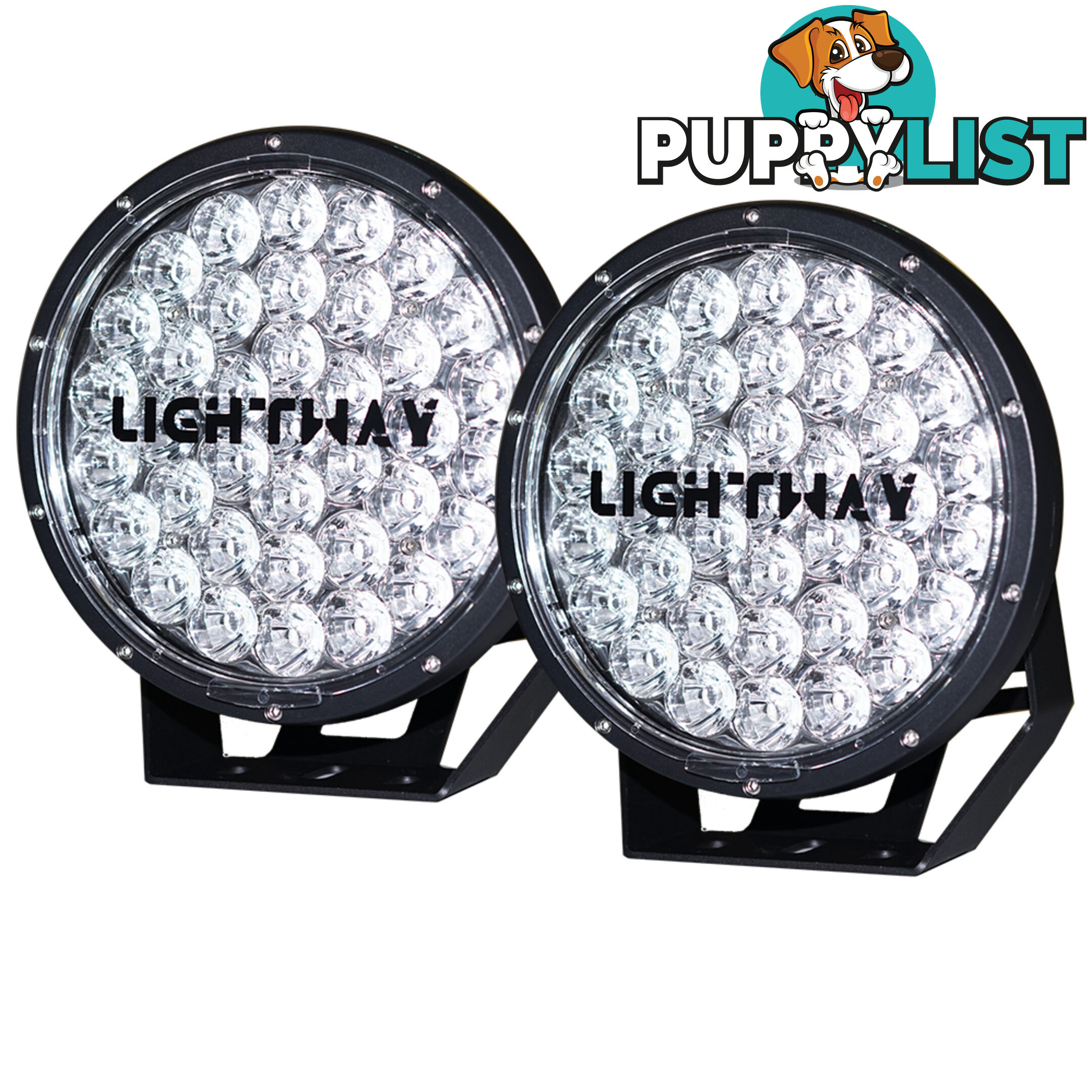 Pair 9inch 370w Cree LED Driving Light Black Spotlight Offroad HID 4x4 ATV