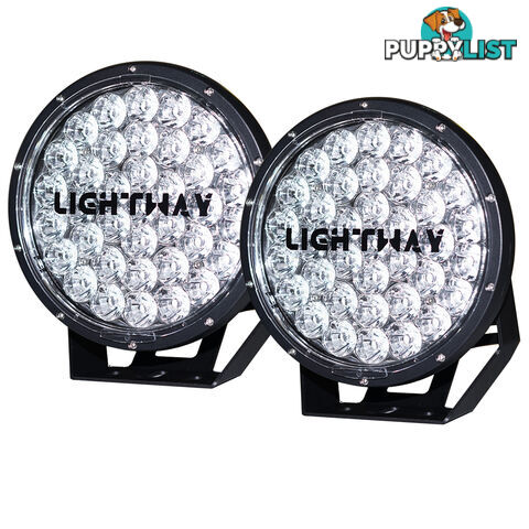 Pair 9inch 370w Cree LED Driving Light Black Spotlight Offroad HID 4x4 ATV