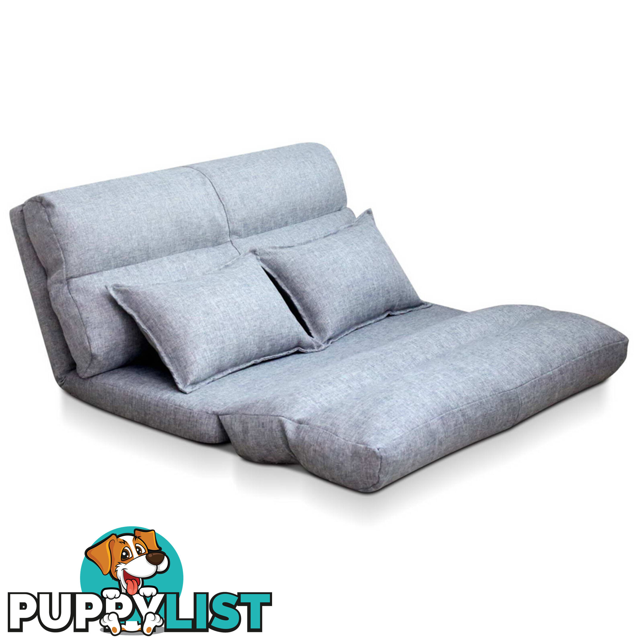 Double Size Adjustable Lounge Sofa - 5 positions Grey