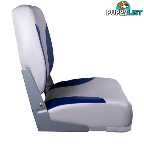 Set of 2 Swivel Folding Marine Boat Seats Grey Blue