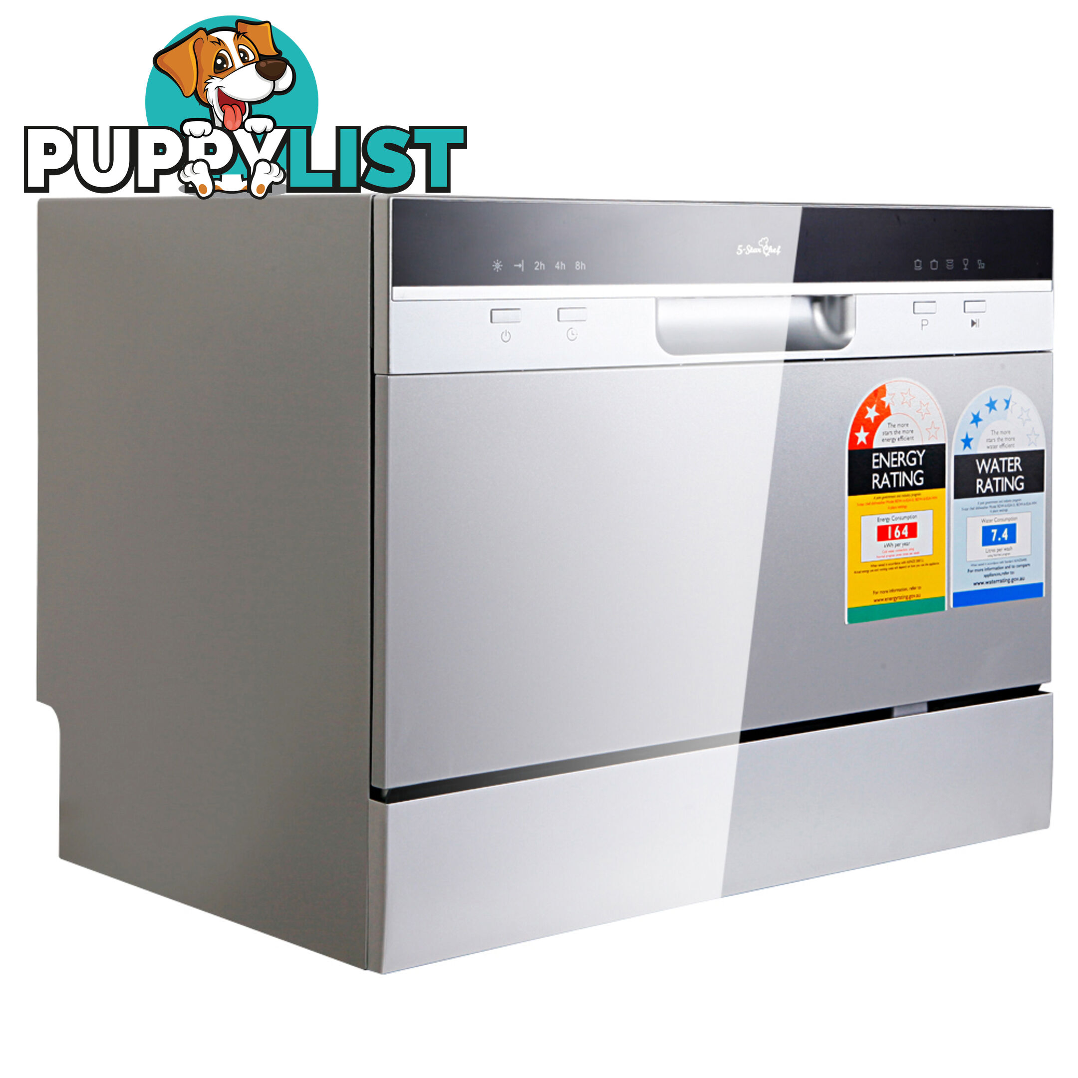 5 Star Chef Electric Benchtop Dishwasher Silver