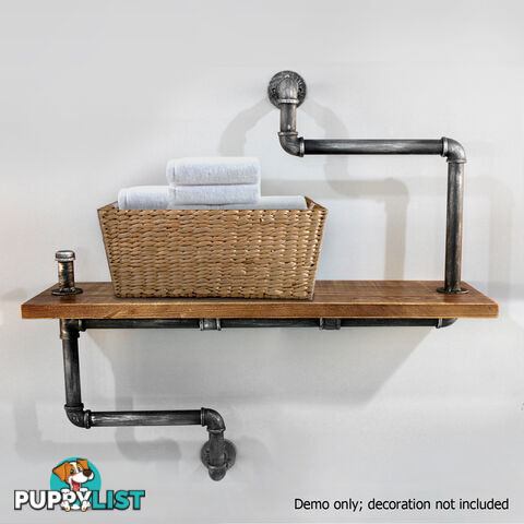 Rustic Industrial DIY Floating Pipe Shelf