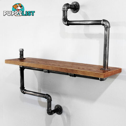 Rustic Industrial DIY Floating Pipe Shelf