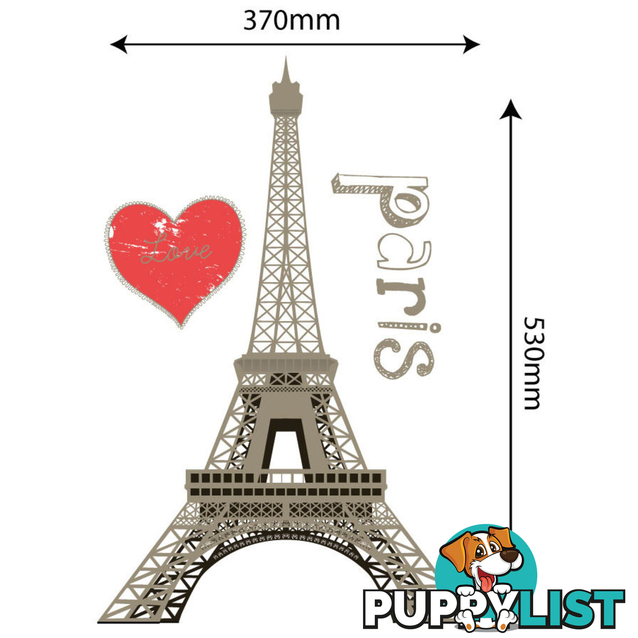 Large Size Paris Eiffel Tower Wall Stickers - Totally Movable