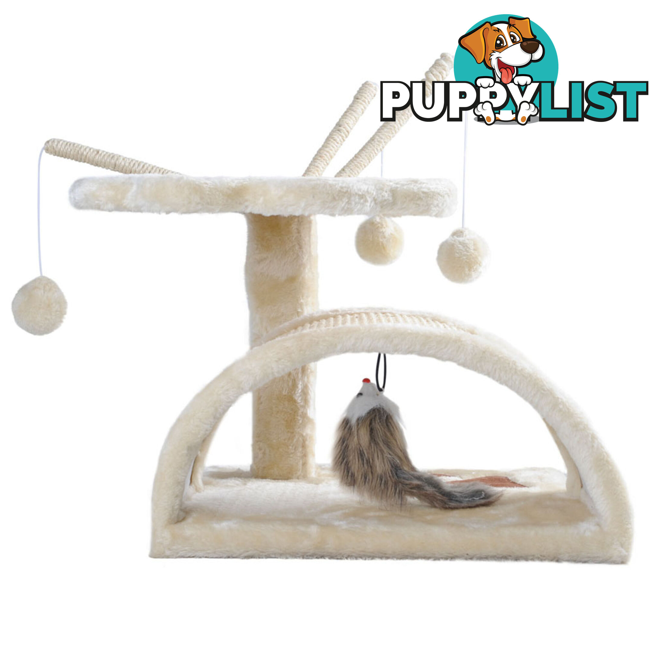 Cat Scratching Poles Post Furniture Tree House Beige