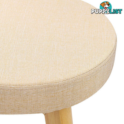 Set of 2 Fabric Swivel Seat Bar Stools - Beige