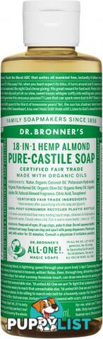 Dr Bronner's Pure Castile Liquid Soap Almond 237ml - Dr Bronner's - 018787771082