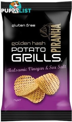 Piranha Potato Grills Balsamic Vinegar & Sea Salt 12x75g - Piranha - 9311796598321