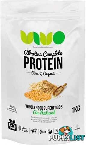 VIVO Organic Alkaline Complete Plant Protein Au Naturel 1kg - Vivo Alkaline Protein - 9348518000046