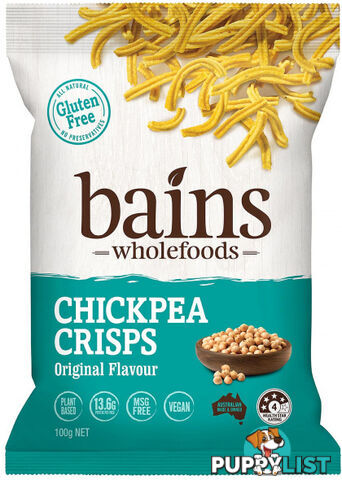 Bains Wholefoods Chickpea Crisps Original  100g - Bains Wholefoods - 9328598001027