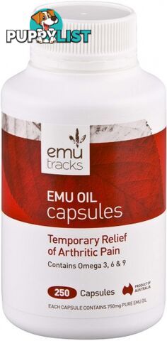 Emu Tracks Emu Oil 750mg 250 Capsules - Emu Tracks - 9334738000027