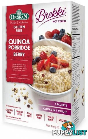 Orgran Quinoa Porridge Berry 210g - Orgran - 720516024054