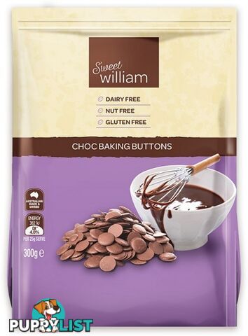 Sweet William Vegan Mylk Chocolate Buttons 300g - Sweet William - 9311259423078