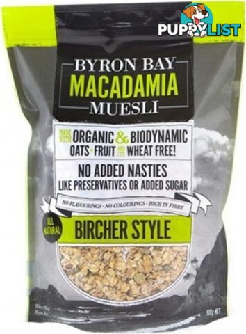 Byron Bay Macadamia Muesli Bircher Style 900g - Byron Bay Macadamia Muesli - 799439680739