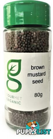 Gourmet Organic Brown Mustard Seeds Shaker 80g - Gourmet Organic Herbs - 9332974003130