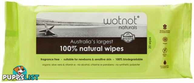 Wotnot 100% Natural Wipes 20 Pack - Wotnot Naturals - 9336127000281