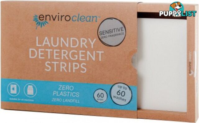 Enviro Clean Laundry Detergent Strips Sensitive Box 60Strips - Enviro Care - 9325937010290