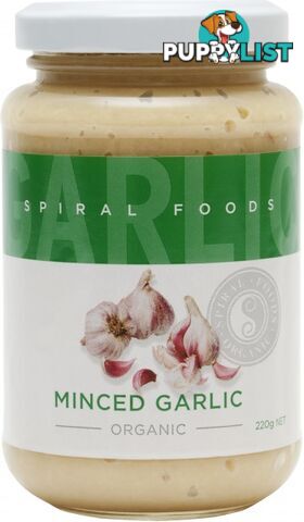 Spiral Organic Minced Garlic  Glass 220g - Spiral Foods - 9312336790106