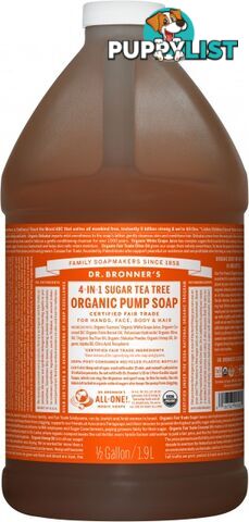 Dr Bronner's Organic Pump Soap Tea Tree 1.89L - Dr Bronner's - 018787990032