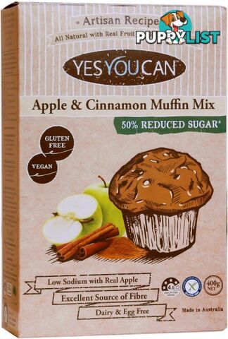 YesYouCan Apple & Cinnamon Muffin Mix 400g - YesYouCan - 9328987005216