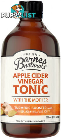 Barnes Naturals Apple Cider Vinegar Turmeric Boost Tonic 500ml - Barnes Naturals - 9300677009766