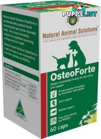 Natural Animal Solutions OsteoForte 60caps - Natural Animal Solutions - 9341976000153