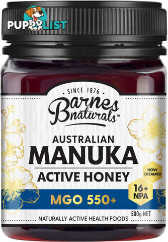 Barnes Naturals Australian Active Manuka Honey MGO 550+ 500g - Barnes Naturals - 9300677010045