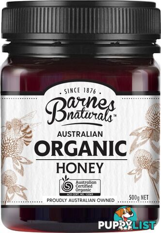 Barnes Naturals Organic Honey 500g Jar - Barnes Naturals - 9300677008714