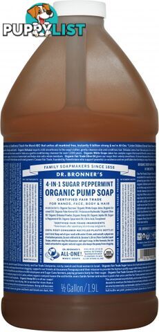 Dr Bronner's Organic Pump Soap Peppermint 1.89L - Dr Bronner's - 018787765647