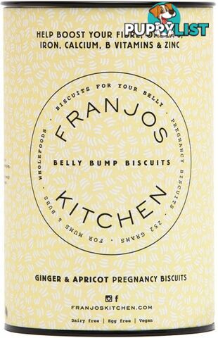 Franjo's Kitchen Ginger & Apricot Belly Bump Pregnancy Biscuits 252g - Franjos Kitchen - 680596875734