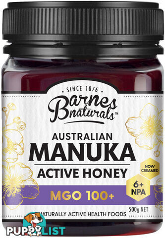 Barnes Naturals Australian Active Manuka Honey MGO 100+ 500g - Barnes Naturals - 9300677009971