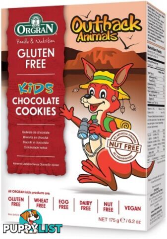 Orgran Kids Outback Animals Chocolate Cookies 175g - Orgran - 720516021459