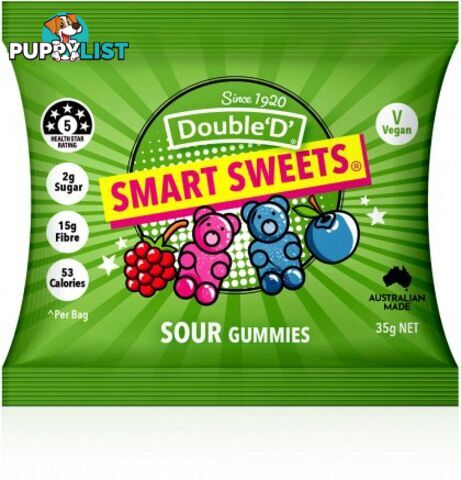 Double D Smart Sweets Sour Gummies  35g - Double D - 9324956000916