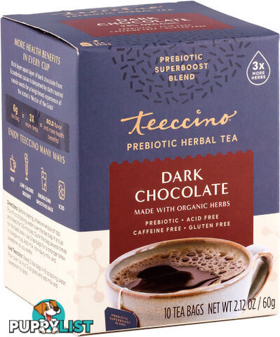 Teeccino Dark Chocolate Prebiotic 10Teabags Box 60g - Teeccino Caffeine Free - 795239460106