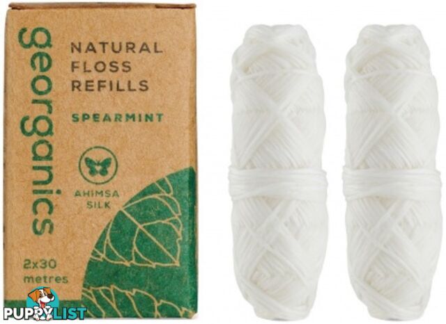 Georganics Natural Floss Refill Spearmint 2x50m - Georganics - 5060480200746