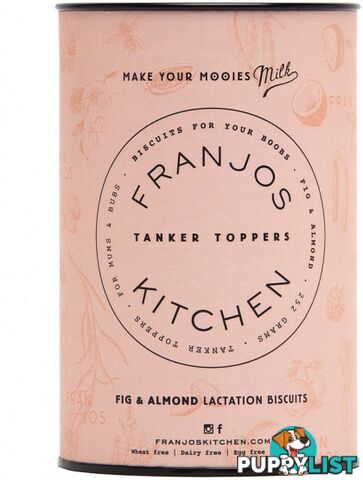 Franjo's Kitchen Fig & Almond Tanker Topper Lactation Biscuits 252g - Franjos Kitchen - 680569635334