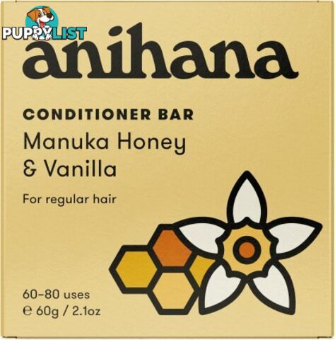 Anihana Conditioner Bar Manuka Honey & Vanilla Normal Hair 60g - Anihana - 9421906696240