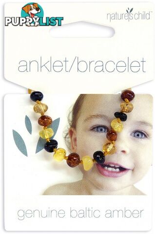 Natures Child Amber Anklet/Bracelet for Baby Mixed Colours - Natures Child - 9336588000424