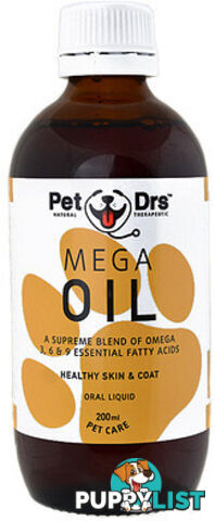 Pet Drs Mega Oil 200ml - Pet Drs - 9332996001527