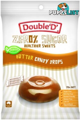 Double D Sugar Free Butter Candy Drops 70g - Double D - 9324956000671