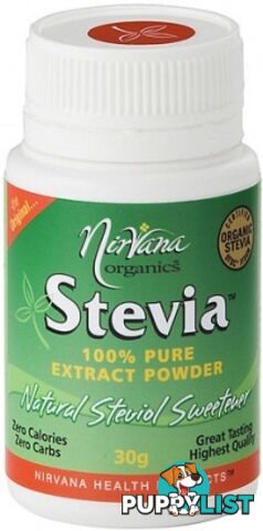 Nirvana Stevia Pure Extract Powder 30g - Nirvana Organics - 9338196000070